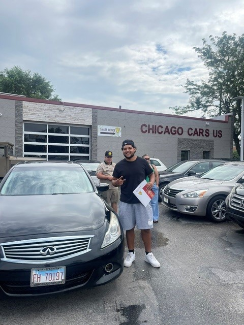 Customer at the Chicago Cars US lot